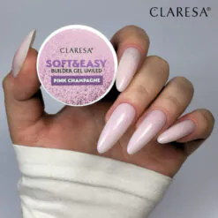 Claresa SOFT&EASY Builder Gel PINK CHAMPAGNE, rakennusgeeli, 90 g